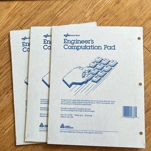 NWOT National Brand Engineers Computation Pad Item#42-381 Avery Dennison…